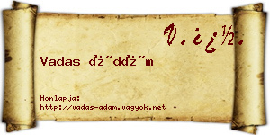 Vadas Ádám névjegykártya